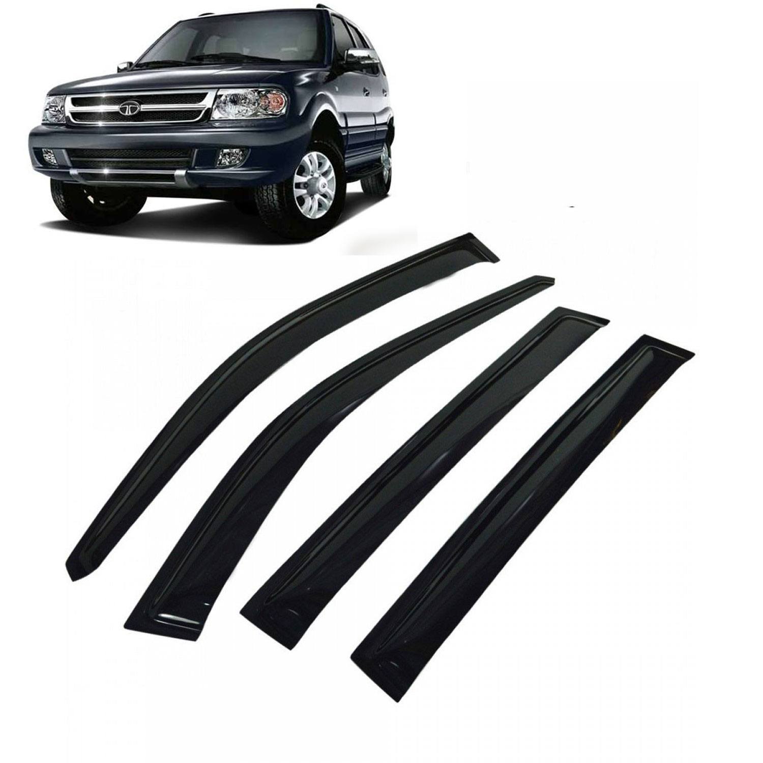 Car Window Door Visor For Tata Safari Dicor Set Of 6 Black